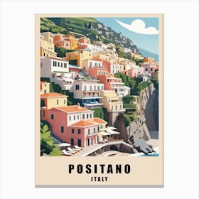 Summer In Positano Low Poly (16) Canvas Print