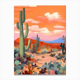 Colourful Desert Illustration 10 Canvas Print