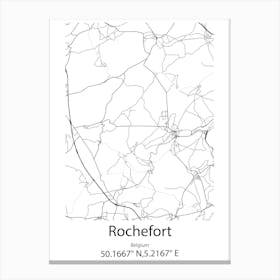 Rochefort,Belgium Minimalist Map Canvas Print