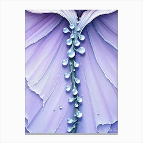 Water Droplets On Purple Flower Canvas Print