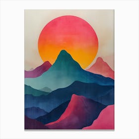 Sunset In The Mountains Canvas Print