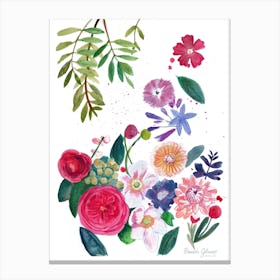 Loose Tossed Floral Canvas Print