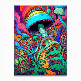 Psychedelic Mushroom Painting Canvas Print