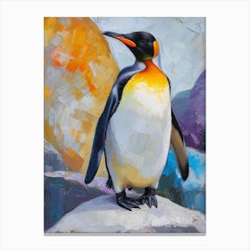 King Penguin Gold Harbour Colour Block Painting 4 Canvas Print