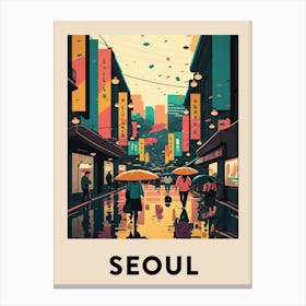 Seoul Vintage Travel Poster Canvas Print