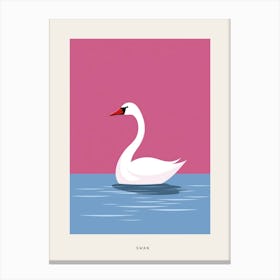 Minimalist Swan 2 Bird Poster Canvas Print