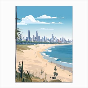 Gold Coast, Australia, Graphic Illustration 3 Canvas Print