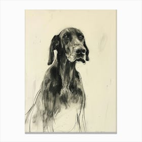 Hound Dog Charcoal Line 3 Canvas Print