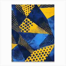 Blue And Yellow Polka Dots Canvas Print