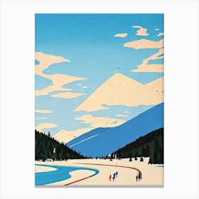 Vail, Usa Midcentury Vintage Skiing Poster Canvas Print