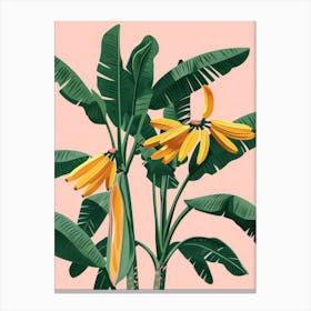 Bananas And Flowers Canvas Print