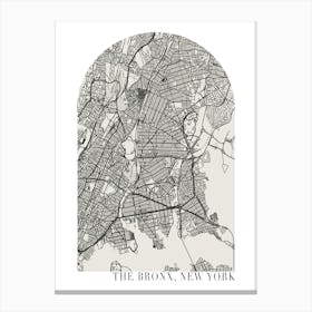The Bronx New York Boho Minimal Arch Street Map 1 Canvas Print