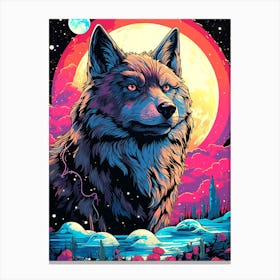 Wolf In The Moonlight 2 Canvas Print