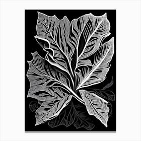 Spinach Leaf Linocut Canvas Print