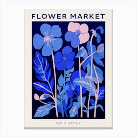Blue Flower Market Poster Wild Pansy 3 Canvas Print