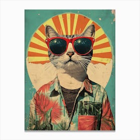 Vintage Retro Poster Cool Cat 23 Canvas Print