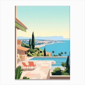 French Riviera, France, Graphic Illustration 3 Canvas Print