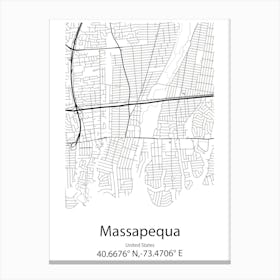 Massapequa Park,United States Minimalist Map Canvas Print