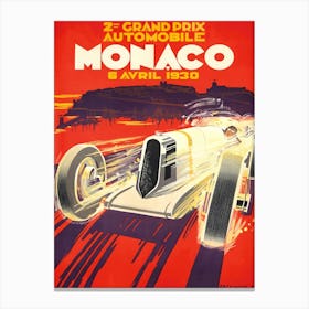 1930 Monaco Grand Prix Race Canvas Print