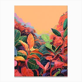 Boho Plant Painting Croton 5 Canvas Print