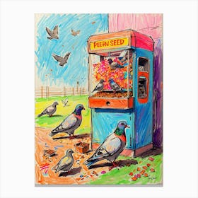 Peasant Pigeons Canvas Print