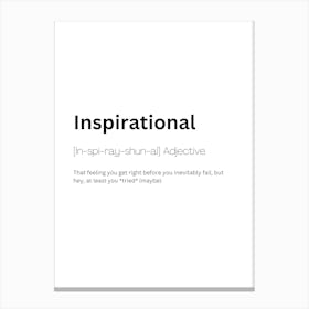 Inspirational Definition Meaning Canvas Print