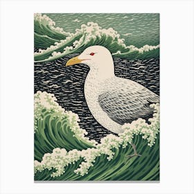 Ohara Koson Inspired Bird Painting Seagull 1 Canvas Print