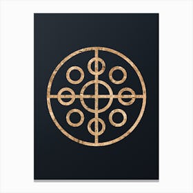 Abstract Geometric Gold Glyph on Dark Teal n.0085 Canvas Print