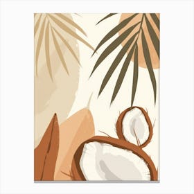 Coconut Close Up Illustration 3 Canvas Print