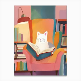 Cat Reading A Book 1 Canvas Print