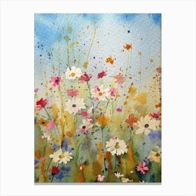 Summer Meadow Watercolor Canvas Print