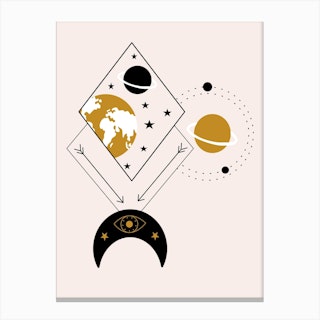 Geometrics And Celestial Elements Illustration Canvas Print