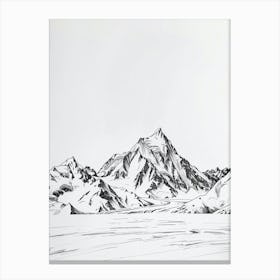 Vinson Massif Antarctica Line Drawing 4 Canvas Print