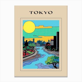 Minimal Design Style Of Tokyo, Japan 1 Poster Canvas Print