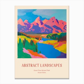 Colourful Abstract Grand Teton National Park Usa 6 Poster Canvas Print