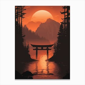 Sunset In Japan 2 Canvas Print