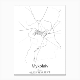 Mykolaiv,Ukraine Minimalist Map Leinwandbild