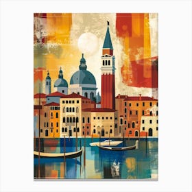 Abstract Venice poster illustration 4 Canvas Print