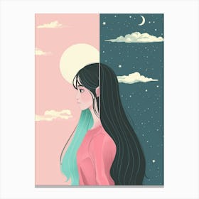 Girl With Long Hair 13 Canvas Print