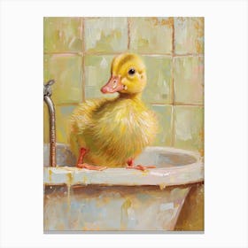 Kitsch Duckling In The Bath 1 Canvas Print