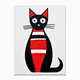 Geometric Whiskers: Minimalist Cubist Cat Canvas Print