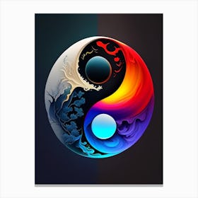 Colour Yin and Yang Illustration Canvas Print