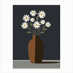 Daisies In A Vase 6 Canvas Print