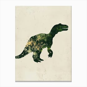Olive Green T Rex Silhouette 1 Canvas Print