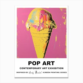 Ice Cream Cone Pop Art 4 Canvas Print