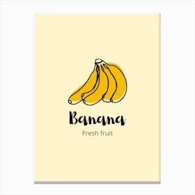Banana Fresh Fruit Logo Canvas Print