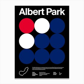 Mid Century Dark Albert Park F1 Canvas Print