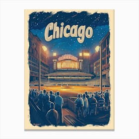 Aihrgdesign A Retro Travel Poster For Chicago Featuring The H 3f6da962 81eb 4ee1 8a70 3bda82c567ea 2 Canvas Print