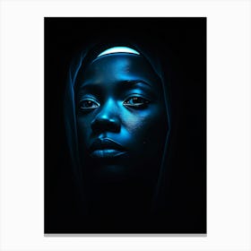 Woman In The Blue Hood Canvas Print