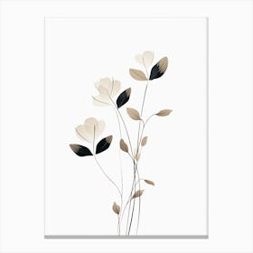 Elegance in Lines: Floral Wall Art Print Canvas Print